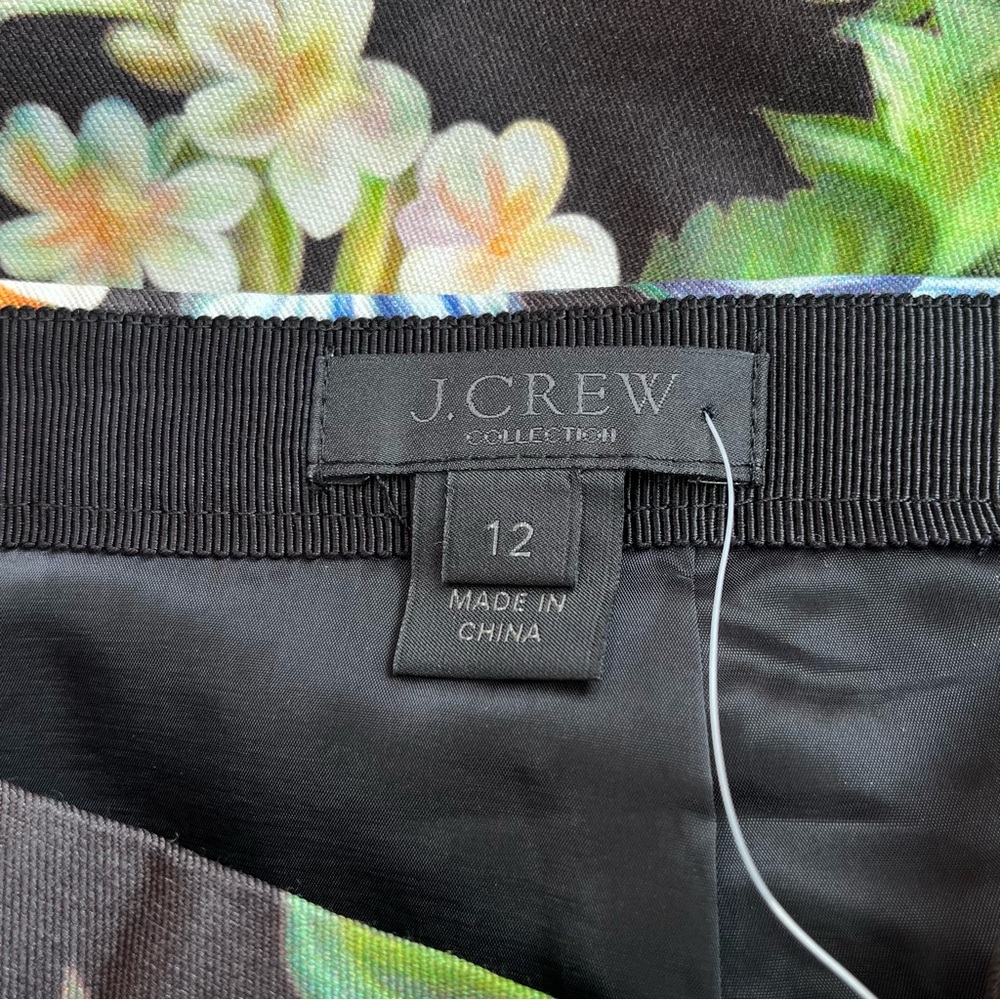 J. Crew Collection Cotton & Silk Floral Pencil Skirt Fall Casual - Picture 6 of 8